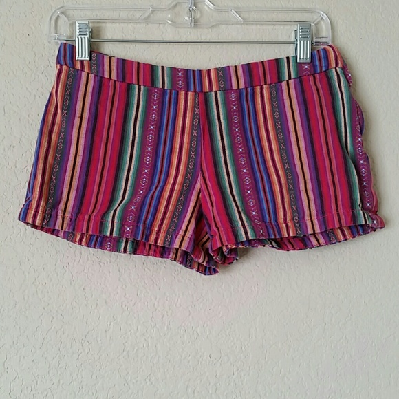 Free People Pants - Free People Pink Rainbow Stripe Boho Shorts